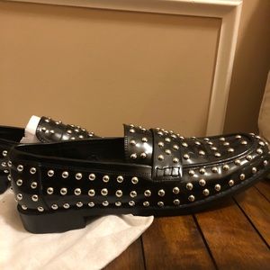 Black Studded Loafers, size 42/11